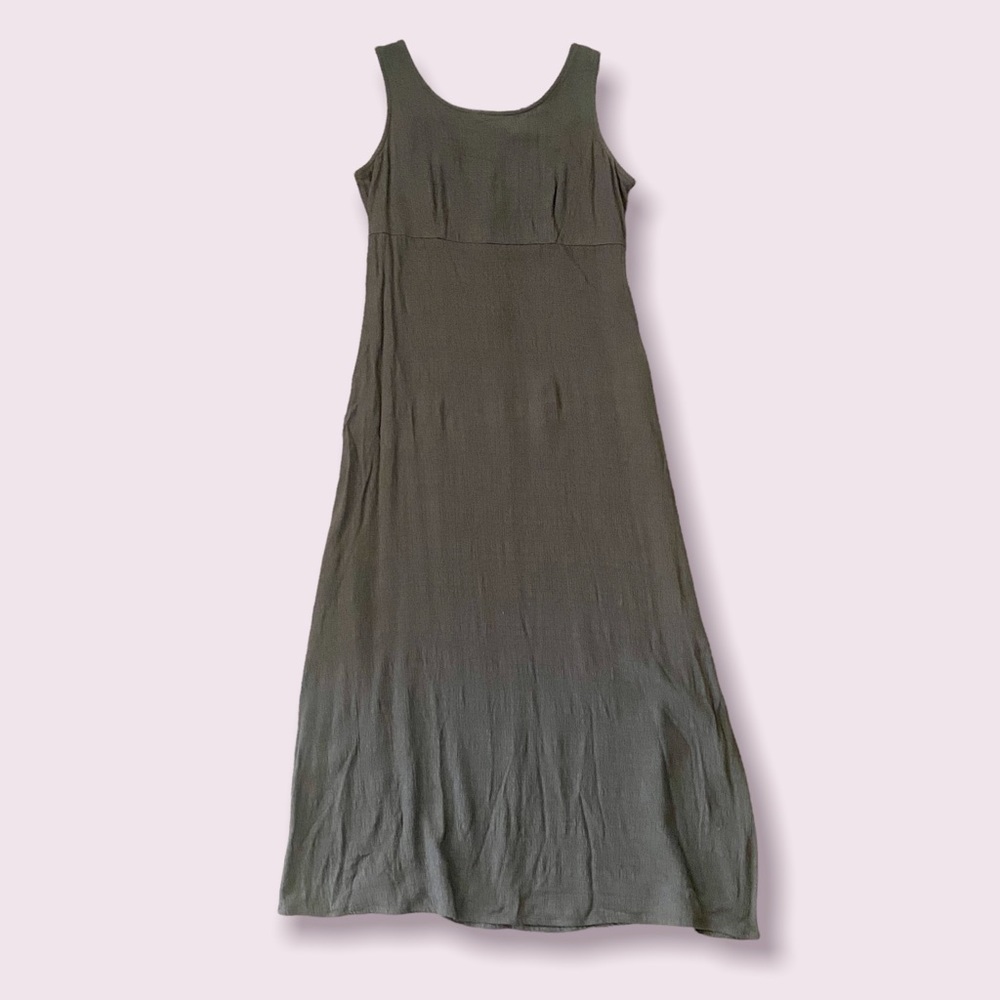 90s army green maxi tank dress